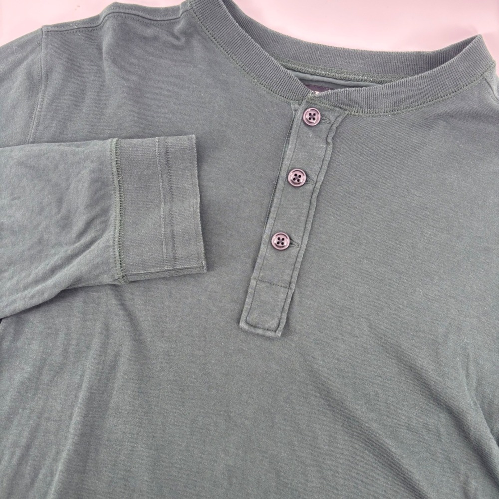 Filson Henley Shirt Mens XL Green Excellent Long‎ Sleeve Cotton Heritage